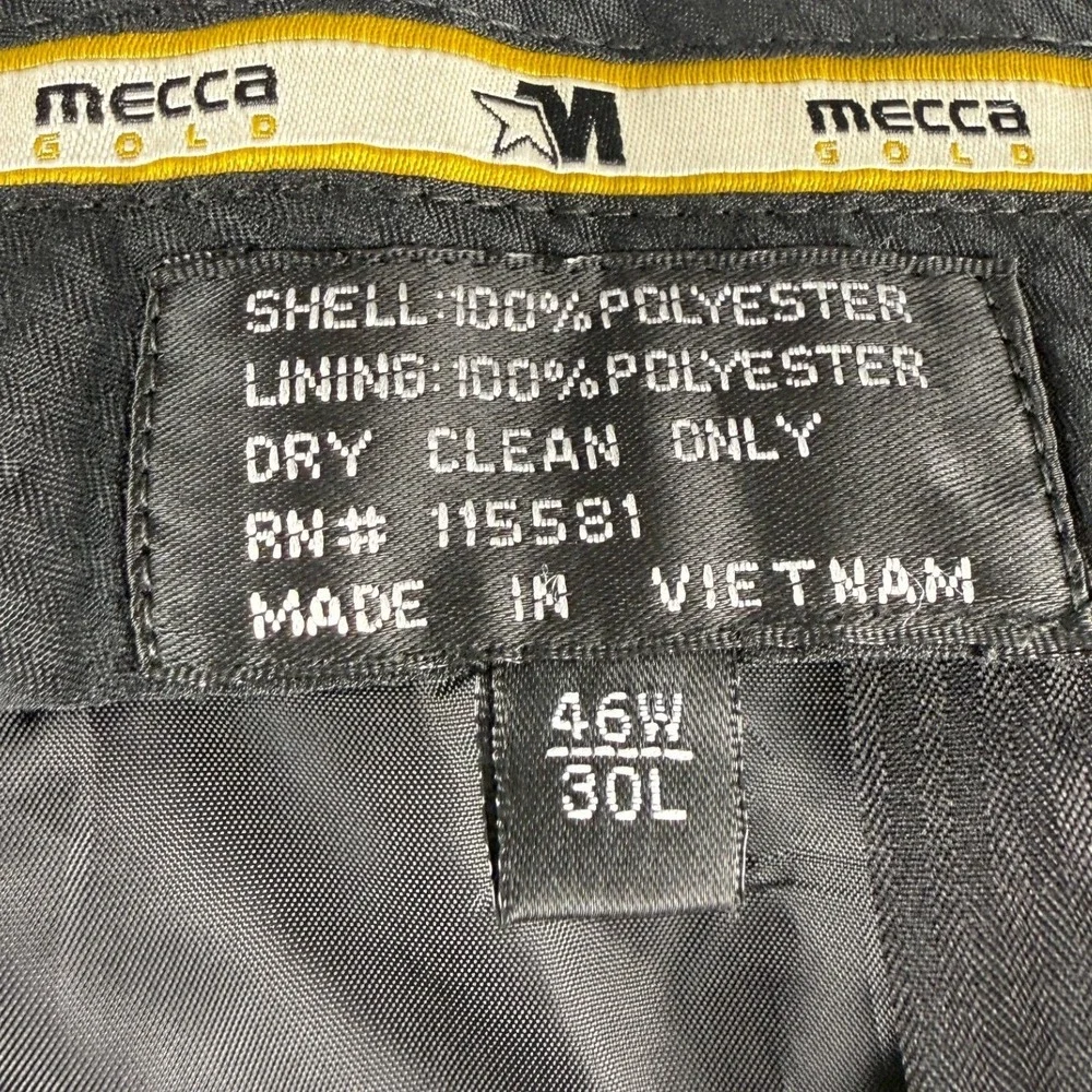 NWT‎ Mecca Gold Men's Black Polyester Classic Fit Dress Pants Size 46W 30L